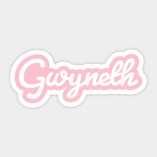 Gwyneth White Cursive Script Sticker